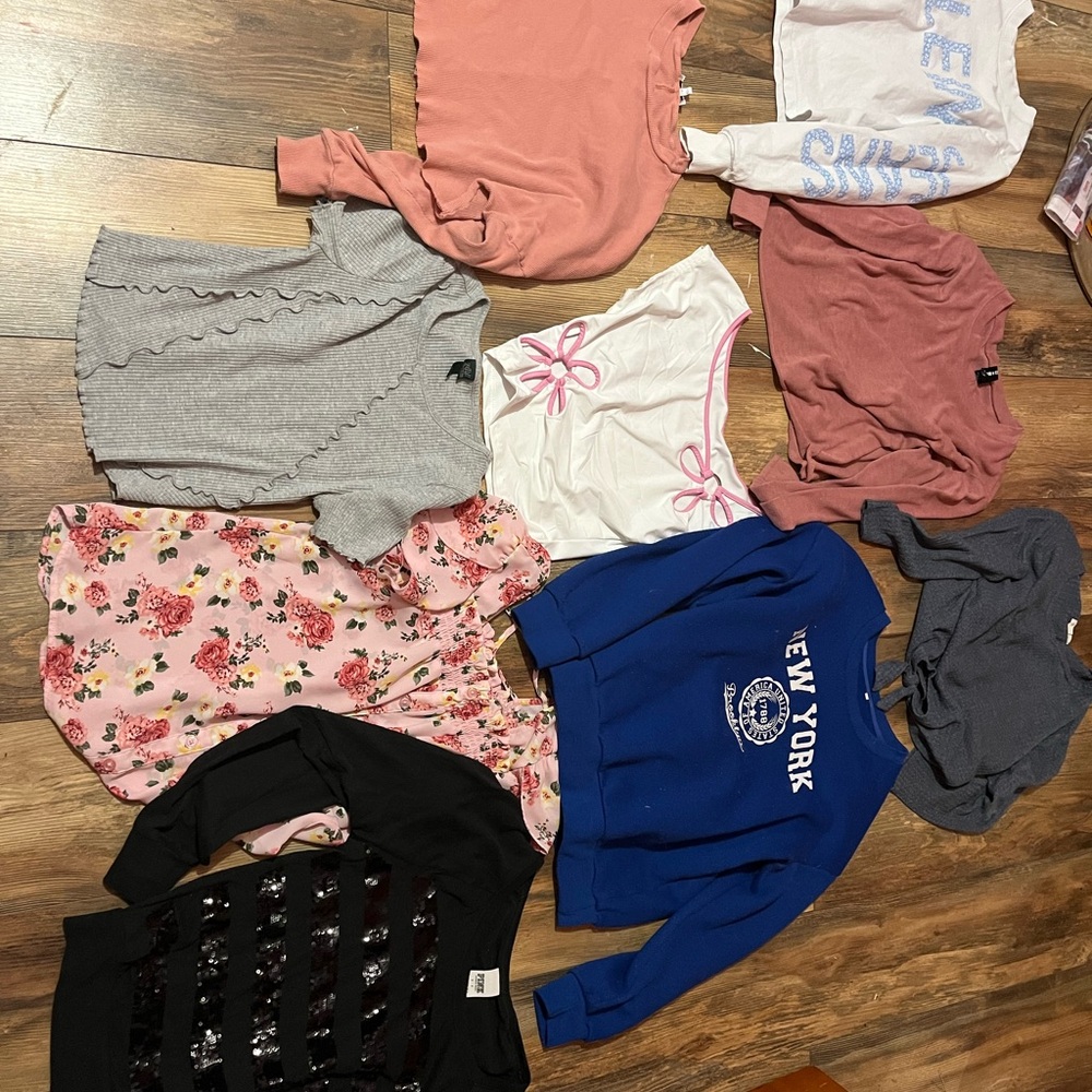Victoria's Secret Women's Tops in Pink, Gray, and Blue